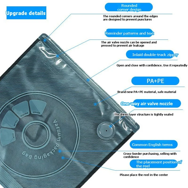 Thickened Vacuum Storage Bags, for 3D Printer Filament for PLA, ABS Moisture-Proof Storage Store Away From Light [No.3 Elnic]