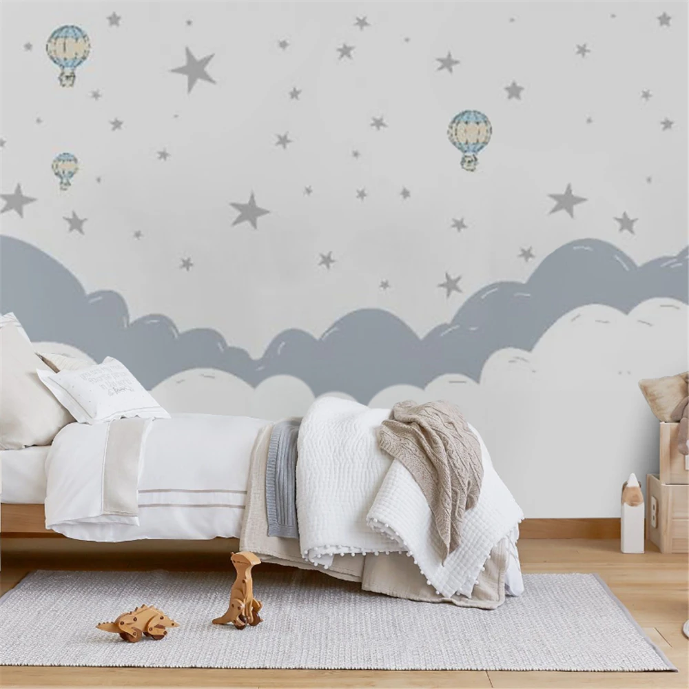 

Custom Cartoon Cloud Star Wallpapers for Children's Bedroom Wallpaper 3D papel de parede home decoration wall papers home decor