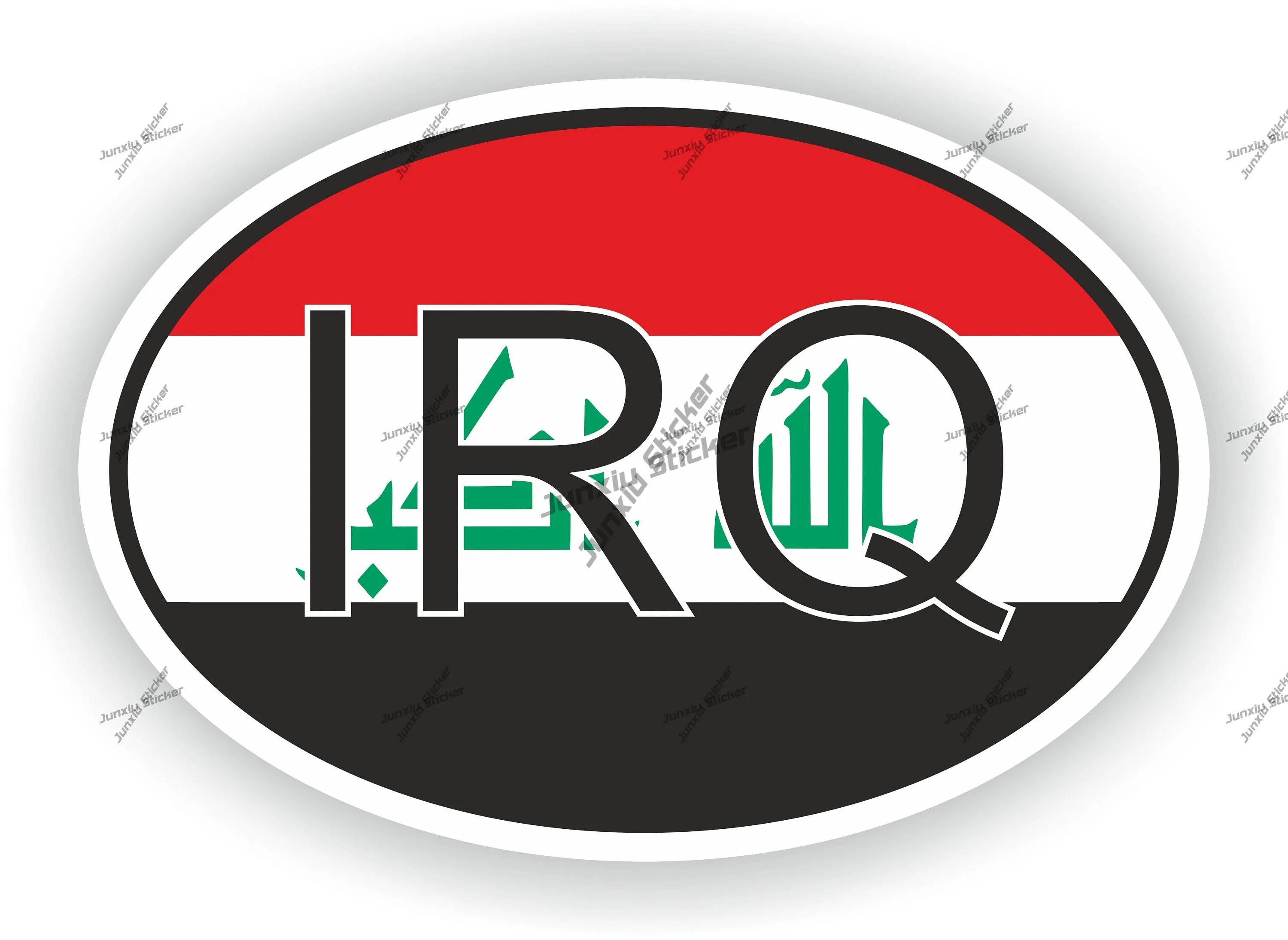 

Iraq IRQ Country Code Flag Oval Sticker for Bumper Decoration Phone Trunk Guitar Truck Car Stickers Funny Decals 4x4 Off Road