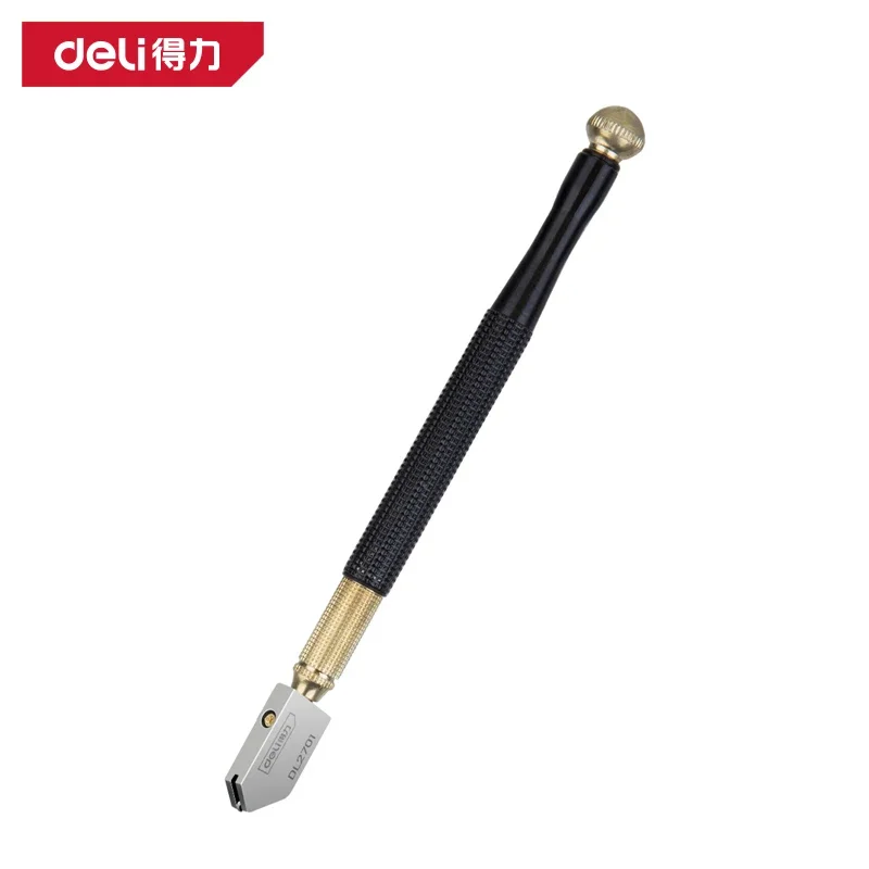 Deli Glass Cutter Durable High Quality Brand Small Size Steel Blade Anti-skid Handle Cutting Tool Diamond Cutter Head Knifes