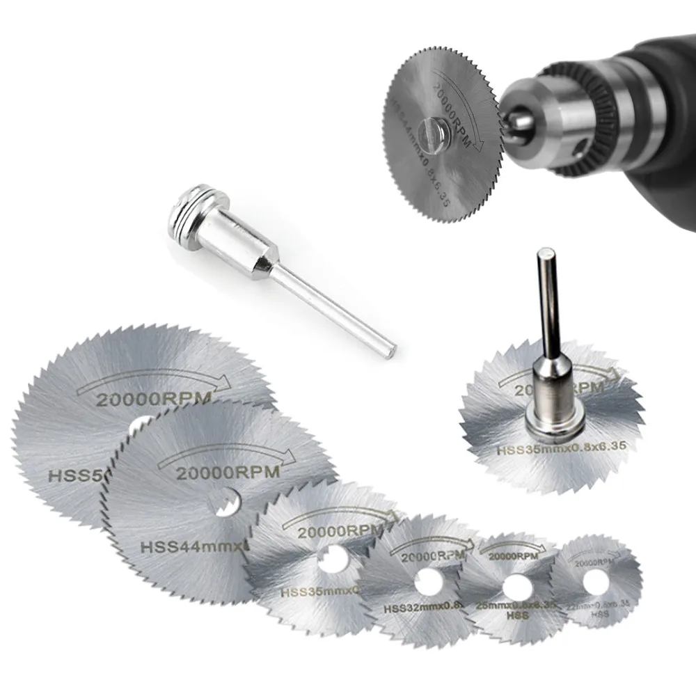 Metal Circular Saw Disc Wheel Blades Shank High Speed Steel Mini Saw Blades with Mandrels Drill Warehouse Rotary Wood Cutout