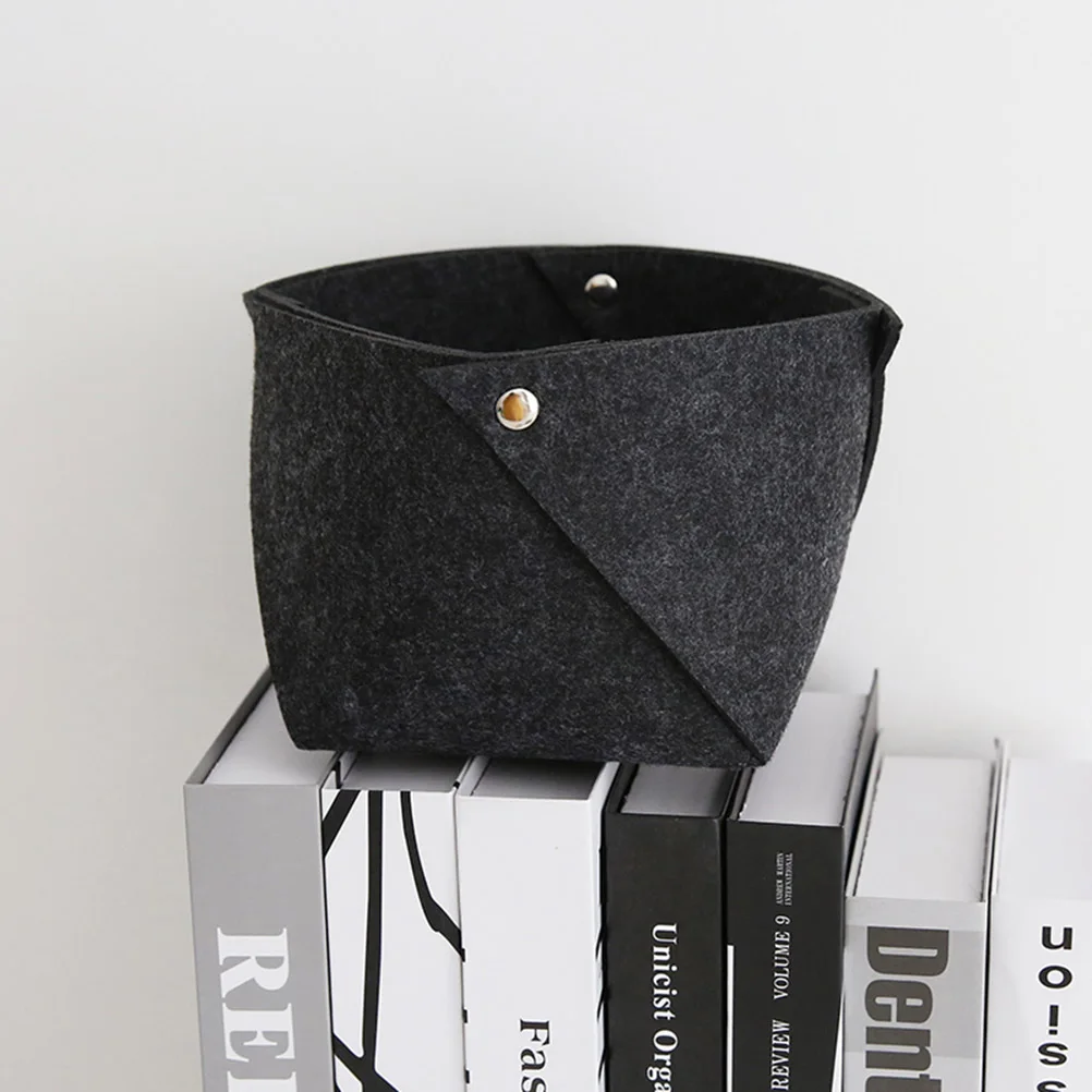 

Felt Desktop Storage Basket For Stationery Pens Books Magazines Toiletries Space Saving Shelf Closet Car Organizer Home
