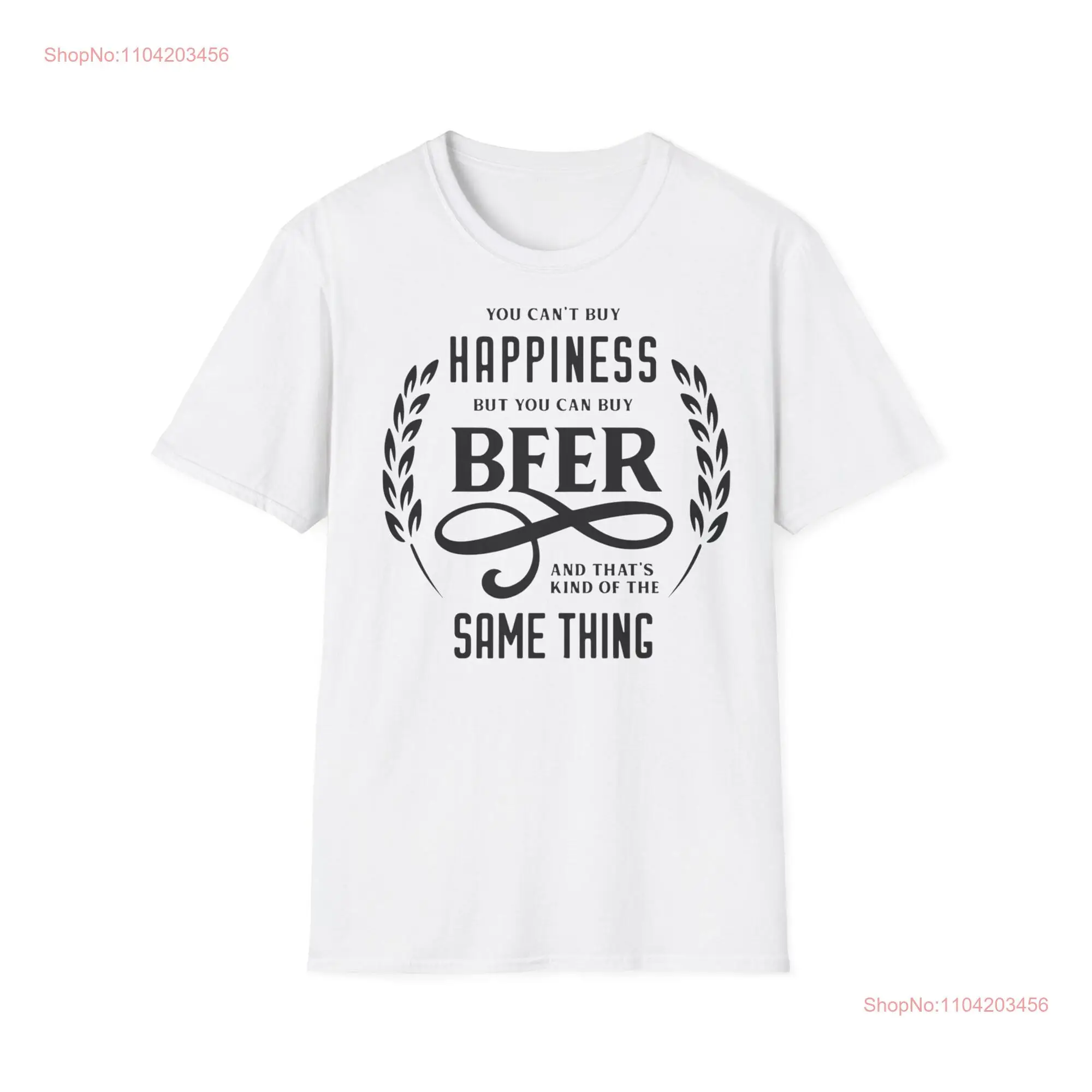 

Футболка Can Cooler You Cant Buy Happiness But Beer Softstyle с длинными или короткими рукавами