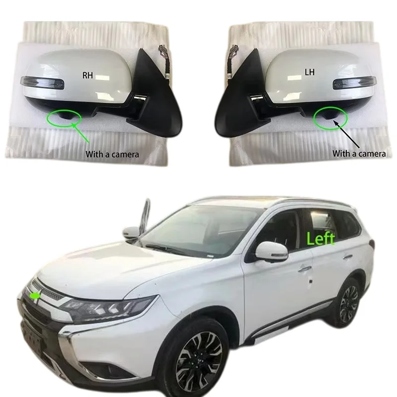 For Mitsubishi Outlander GF 2019-2021 Car Rearview Assembly Side Mirror Electric Folding with Camera OEM:7632B743 7632B744