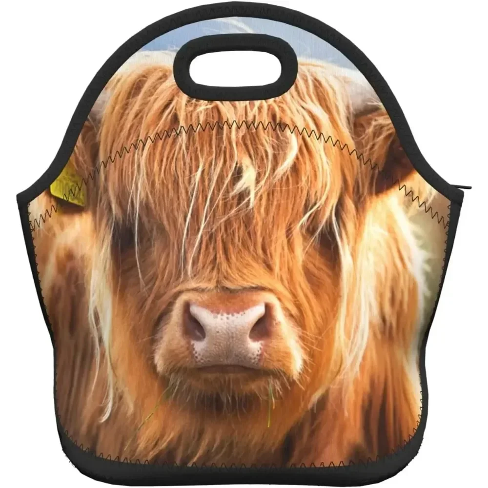 

Lunch Bag Cattle Neoprene Lunch Bag Insulated Lunch Box Tote For Adult /Kids /Travel/Picnic/Work