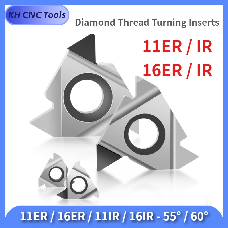 

11ER A55 A60 16ER A55 A60 11IR 16IR AG55 AG60 PCD CBN threaded diamond thread turning inserts for aluminum lathe tools