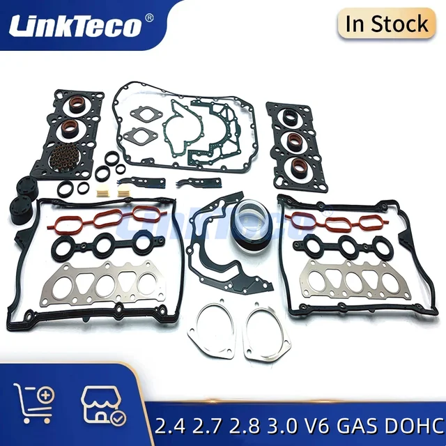 Zestaw pełnych uszczelek silnika samochodowego Zestaw remontowy do Audi A4 A6 S4 Volkswagen Passat 2.4 2.7 2.8 3.0 L V6 GAS DOHC