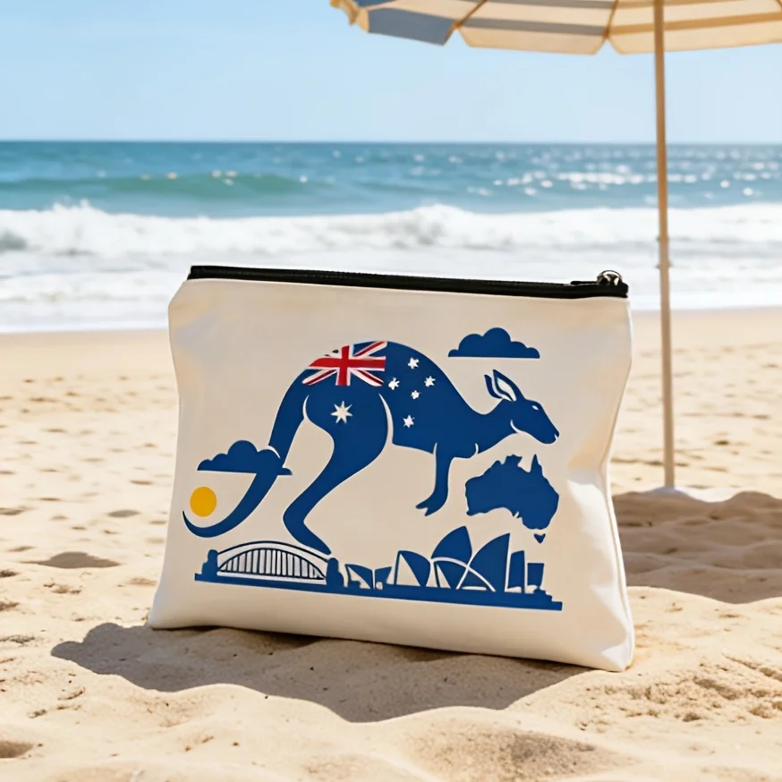 1 Piece Australian Small Animal Series Cosmetic Bag - Multifunctional Zipper Bag for Women, Perfect Travel Zipper Storage Bag, Fun Birthday Gift