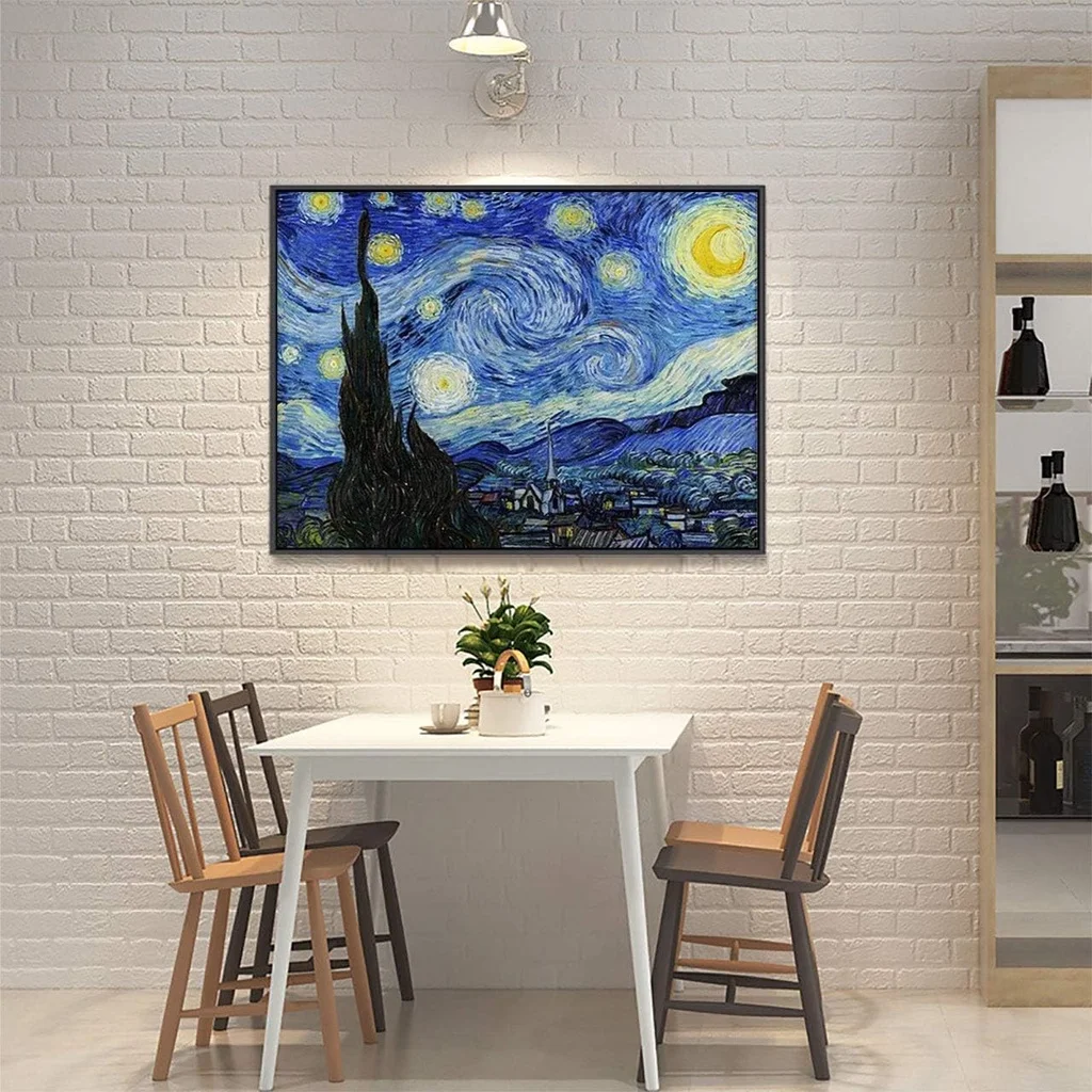 Yetişkinler için yıldızlı gece elmas boyama kitleri DIY 5D kitleri Van Gogh elmas sanat kiti Gem sanat zanaat ev duvar dekoru