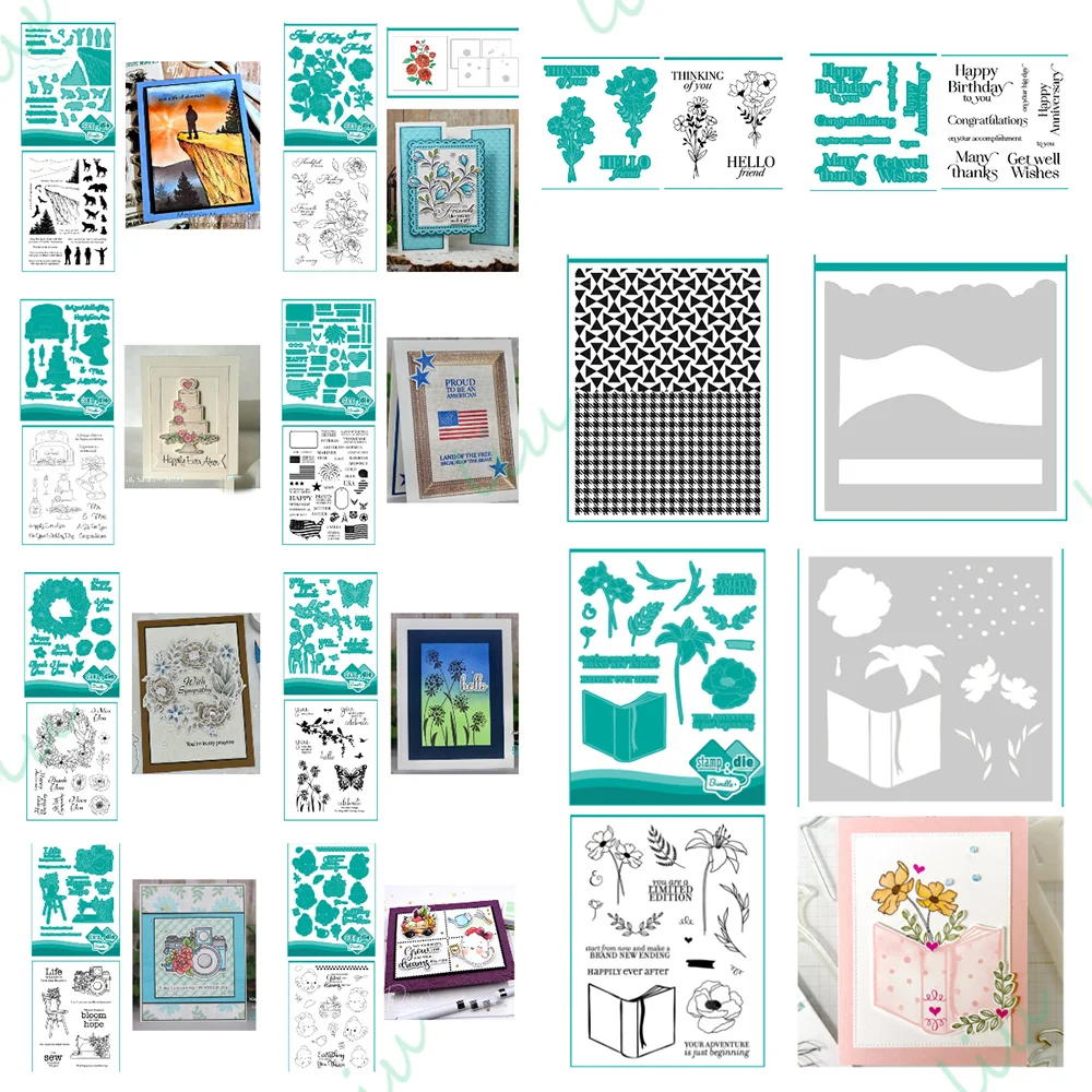 

2025 June New Bouquet Frame Birdie Metal Cutting Dies Stamps and Stencils for DIY Scrapbook Greeting Handmade Diary Photo Album