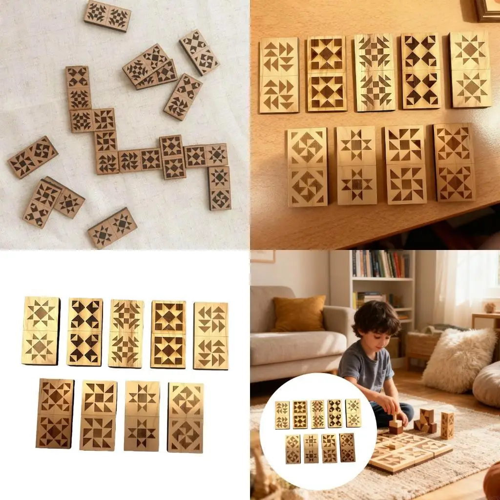

Travel Friendly Tiles Game Natural Material Training Exercise