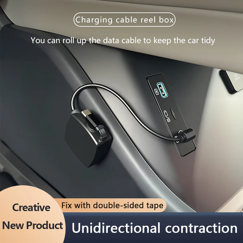Car charger retractable data cable 70CM USB Type-C Lighting fast charging PD3.0 for iPhone, Samsung, Huawei, Xiaomi