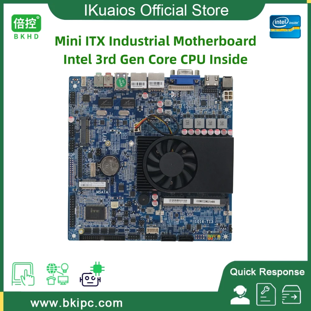 

IKuaiOS Mini ITX материнская плата 3-го поколения Core I3 I5 для промышленной робототехники IoT встроенные клеммы сенсорный экран 1016-TI3