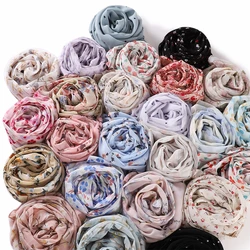 Bedrukt Bloemen Chiffon Dames Sjaal Foulard Femme Hijab Dot Moslim Vrouw Sluier Strand Reizen Stola Tippet Maldives Groothandel