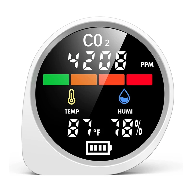 Monitor CO2 per interni, rilevatore di qualità dell'aria per interni per casa, ufficio o scuola portatile ricaricabile alimentato a batteria