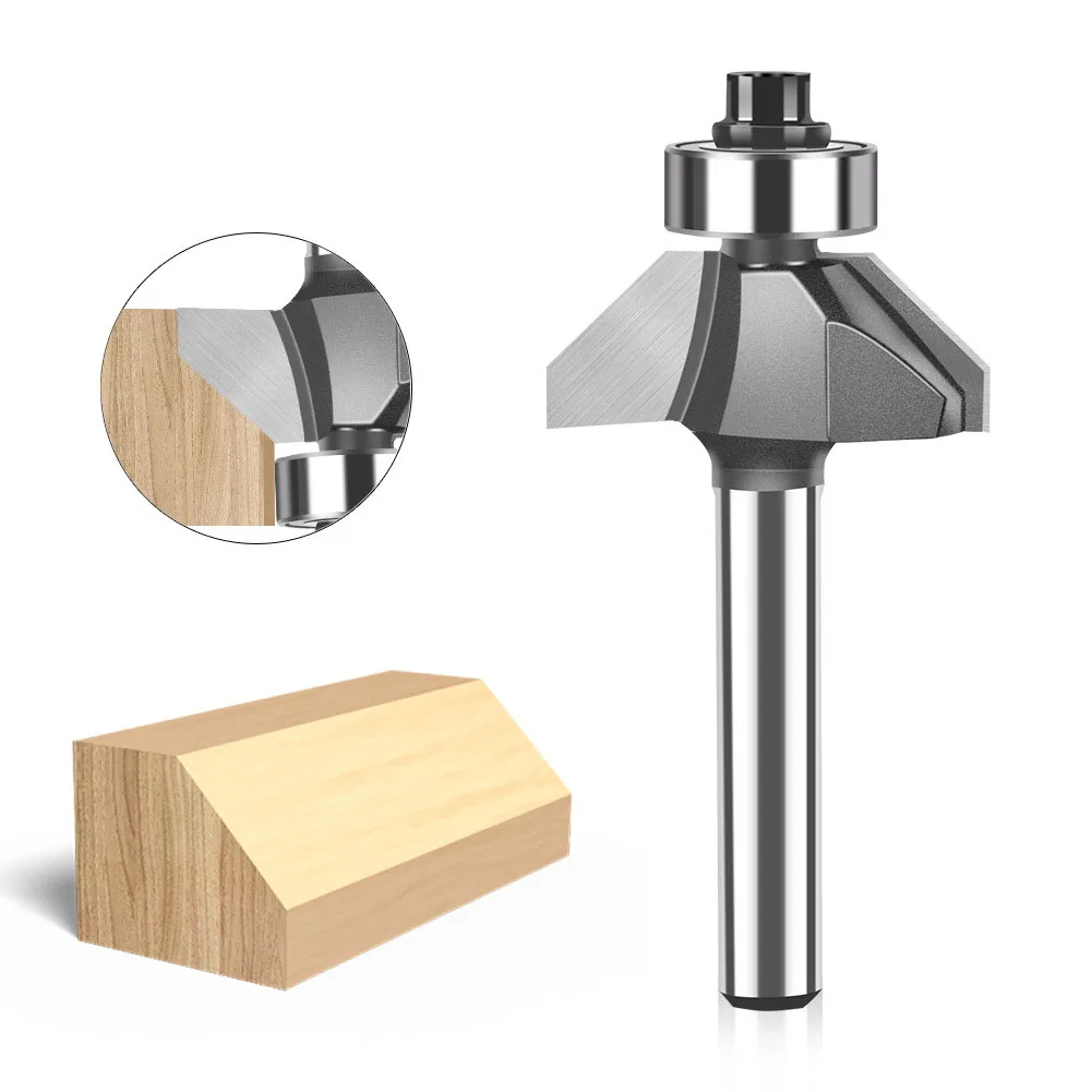 

1 шт., 6 мм, 1/4 дюйма, хвостовик 45 градусов, фреза с фаской, высококачественная фреза для формирования кромок, фаска, деревообрабатывающая фреза для битов по дереву