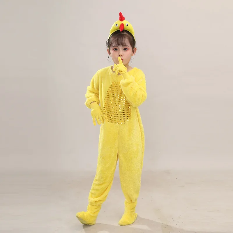 New Children Kids Adult Halloween Duck Chicken Chick Costume Skirt Tutu Yellow Bodysuit Outfit Dance Performance