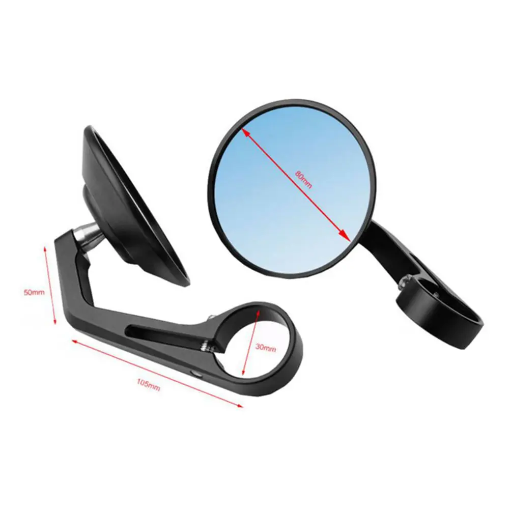 Universal Bar End Mirrors Motorcycle Handlebar Rearview Mirrors Blue Lense Anti Glare 7/8\