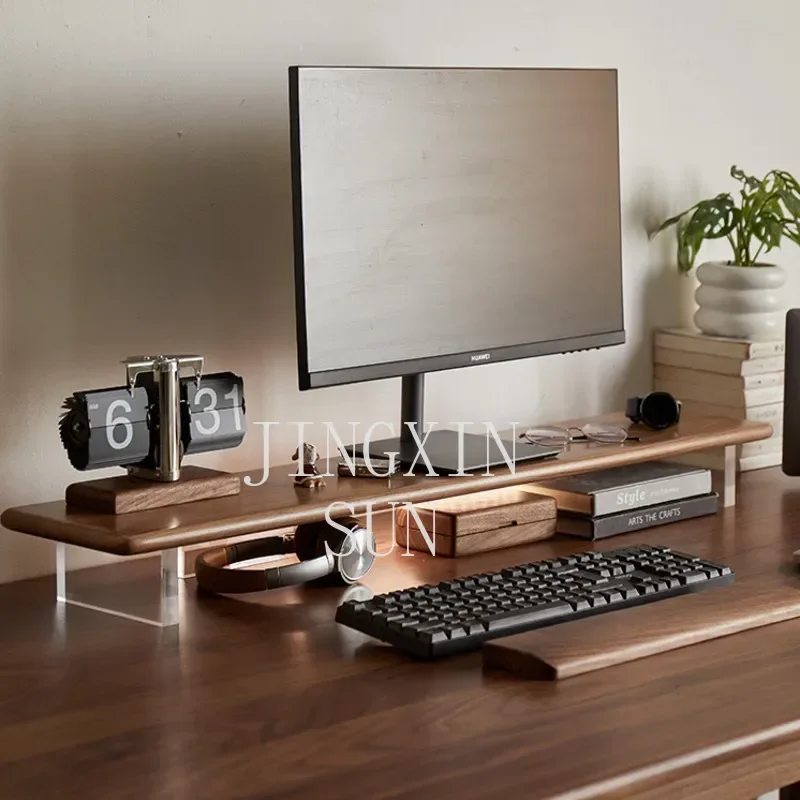 Light Luxury And Minimalist Suspended Acrylic Desktop Black Walnut Display Stand Desktop Computer Display Screen Raised