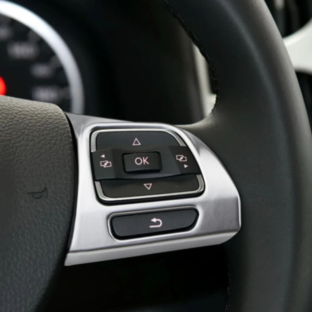 Steering Wheel Chrome Cover Trim Insert For VW Golf 6 Mk6 Passat B7 CC EOS Tiguan Jetta Touran Sharan Caddy Badge Bezel Sticker