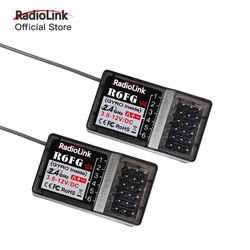 Radiolink-receptor RC R6FG, 6 CANALES, 2,4G, HV, Servo RX con giroscopio, Control de largo alcance para coche, barco, transmisor RC4GS, RC6GS, V2, V3