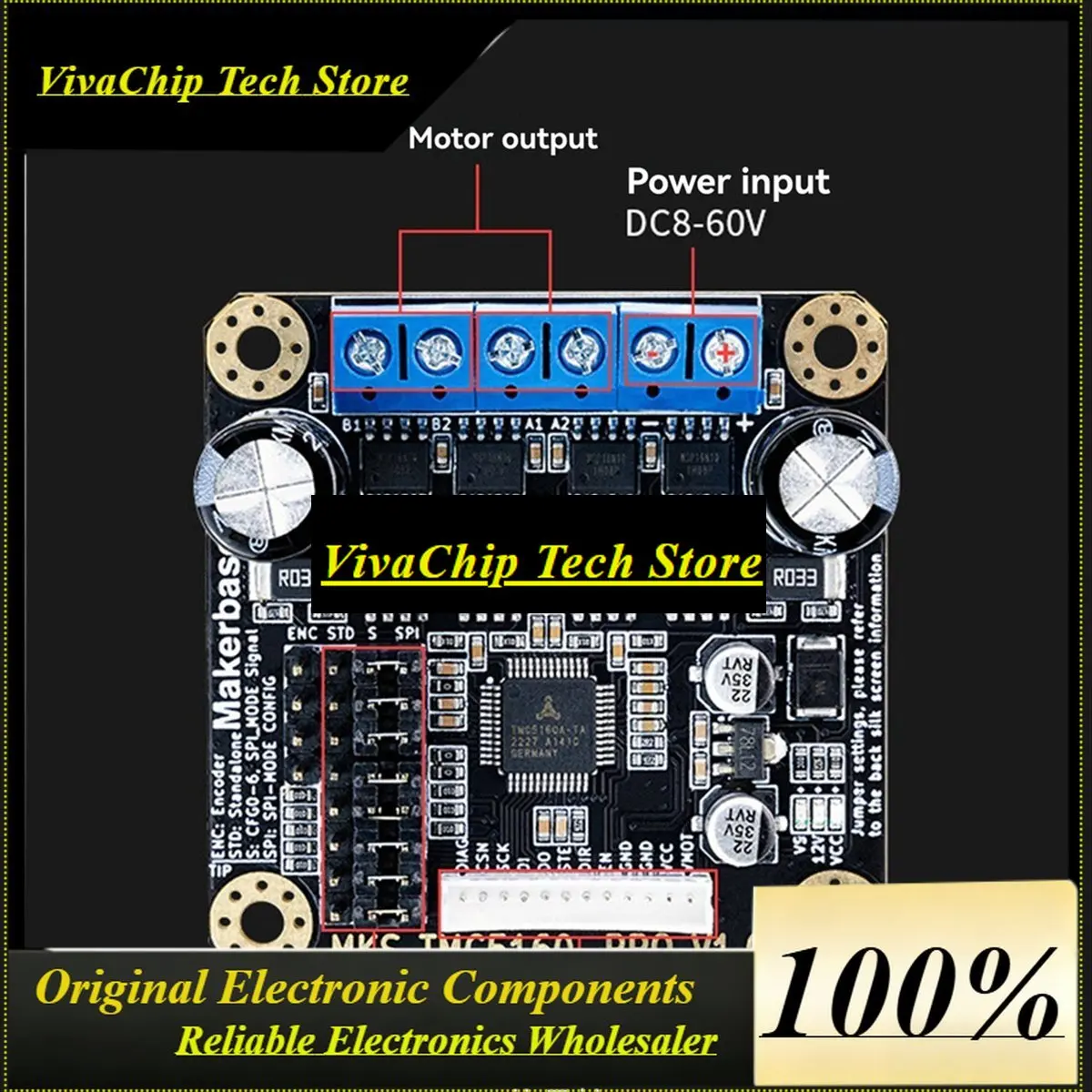 VivaA72Z TMC5160-PRO Stepper Motor Driver High Valtoge 8-60VDC SPI Mode For Klipper 3D Printer Parts