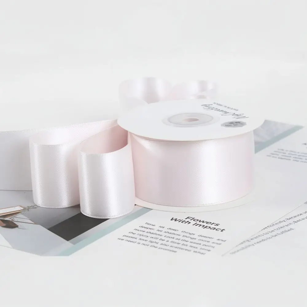 Durable 4cm Polyester Ribbon Double Faced Satin Fabric Tape For Party Decoration DIY Craft Gift Box Wrapping