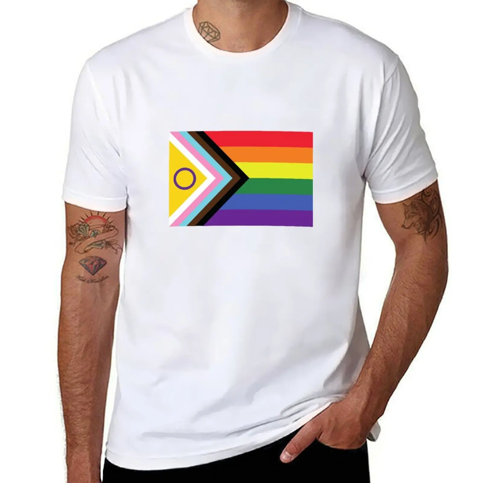 

Intersex-Inclusive Rainbow - Pride Flag T-Shirt Soft Anti-Shrink Cotton Tee