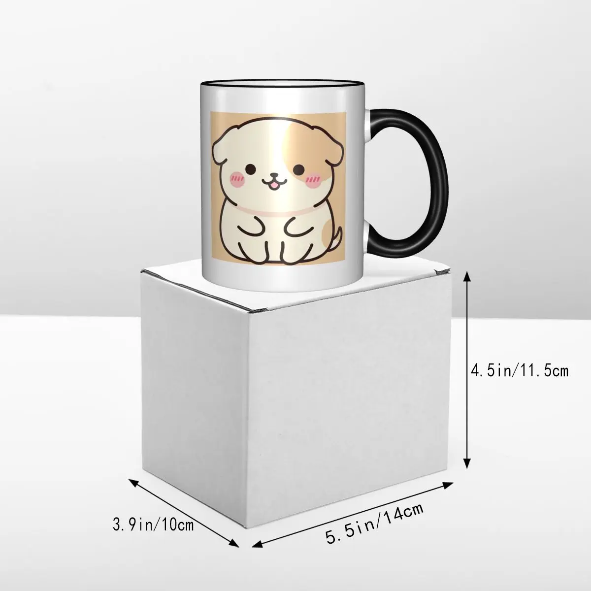 Adorable Chubby Dog Puppy Cartoon Design Mug Funny Ceramic Coffee Cups Tea Mugs Milk Cup Drinkware Gifts for Friends