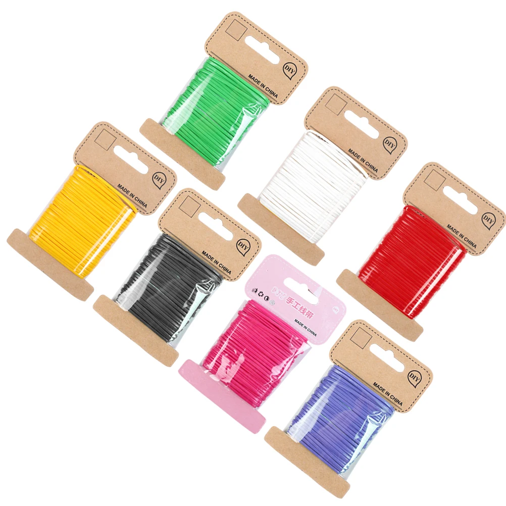 

7 PCS Lanyards Colored Rope Cord Flat Necklace Thread for Jewelry Making