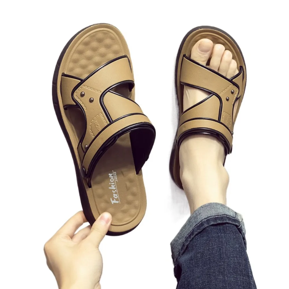 

Мягкие лоскутные тапочки на платформе, нескользящие шлепанцы из ПВХ, мужские пляжные сандалии на мягкой подошве, домашние сандалии с пряжками на щиколотке