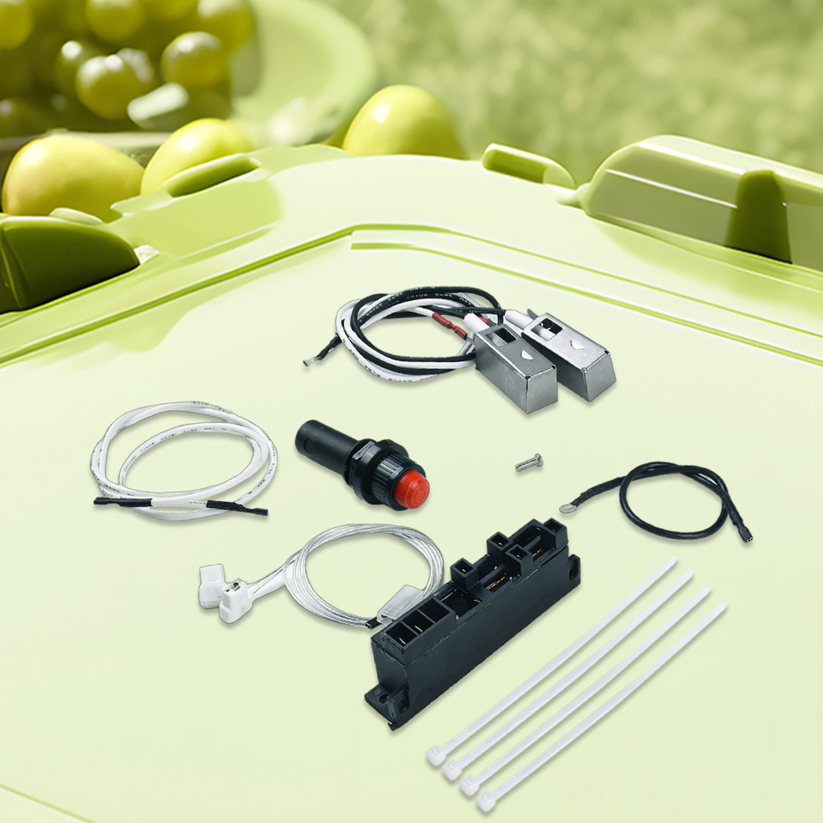 For ignition Kit Compatible with For Weber Summit Silver B 4 Burner Gas Grills Includes Electrodes Wires Button and Screws Set