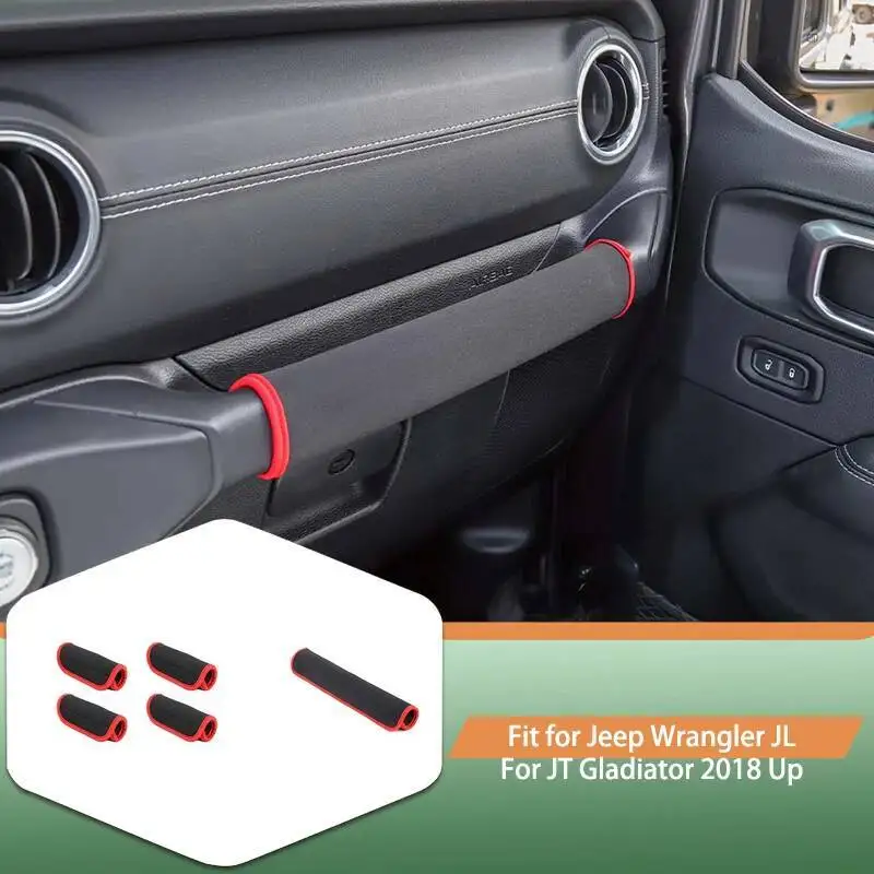 Top Handle Protective Co-pilot Handle Cloth Cover For Jeep Wrangler JL for JT Gladiator 2018 Up Car Interior Accessories