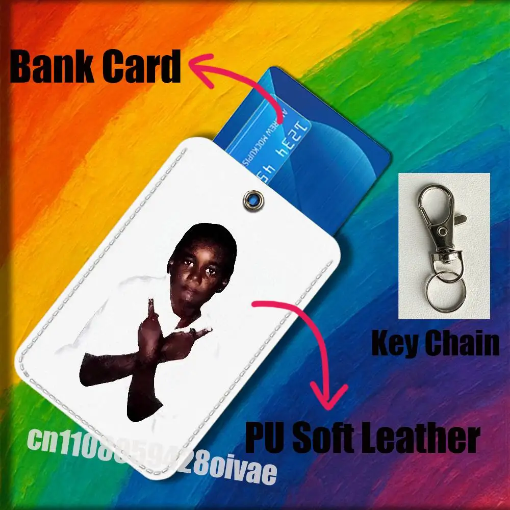 K-ken c-carson um grande caos mais caos adolescente x para clipes de identificação banco de crédito campus titular do cartão capa decoração chaveiro de couro do plutônio