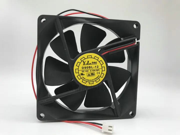 

Y.L FAN D90BL-12 DC 12V 0.14A 90x90x25mm 2-Wire 90mm Cooling Fan