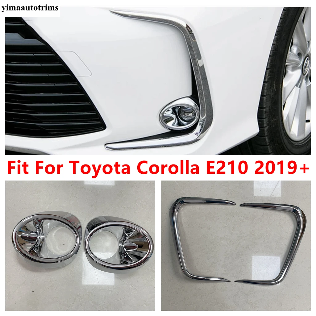 

Front Bumper Fog Light Lamp Eyebrow Ring Strip Cover Trim For Toyota Corolla E210 2019 - 2024 Chrome / Carbon Fiber Accessories