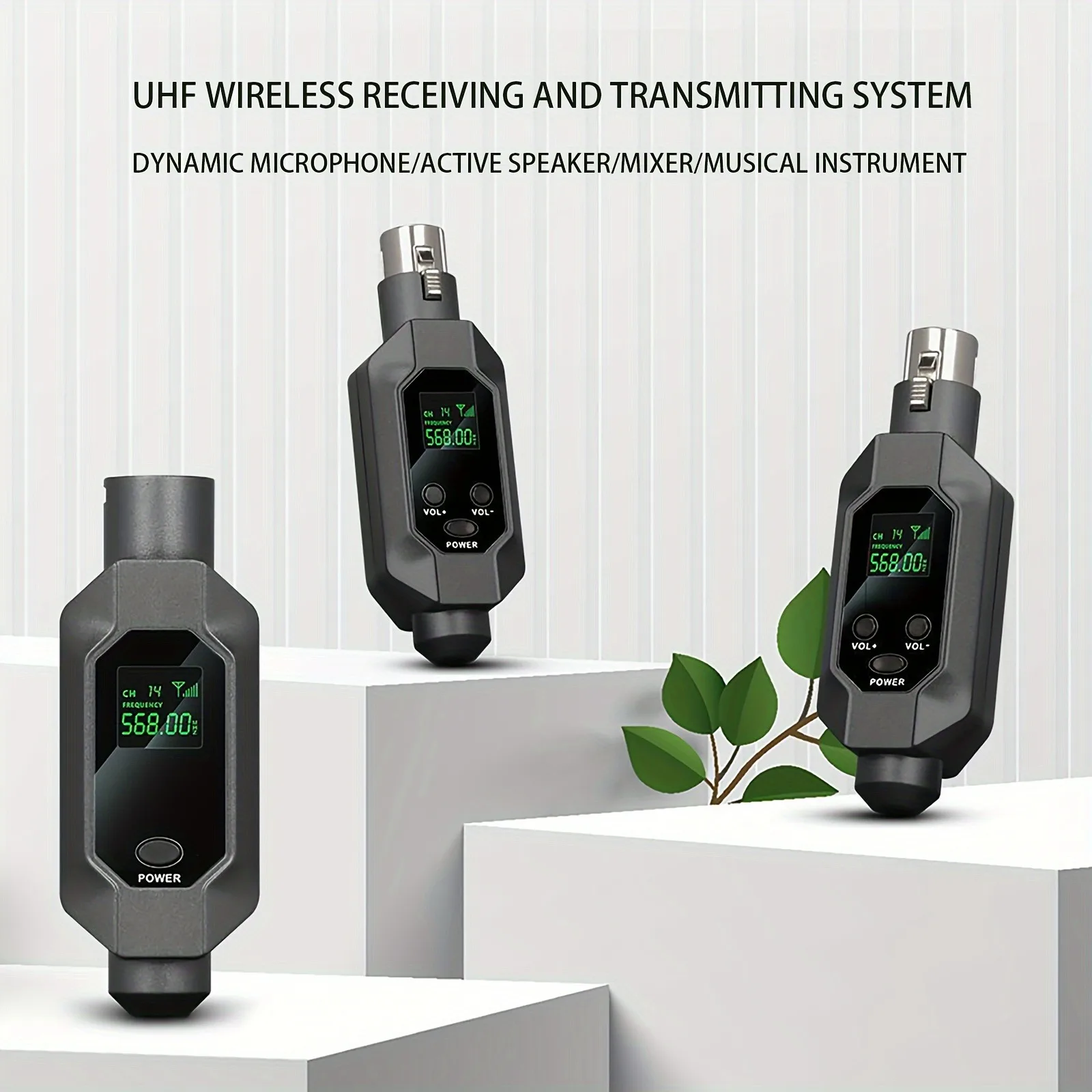 

UHF Wireless Microphone Converter XLR Transmitter and Receiver Microphone Wireless System for Dynamic Microphone