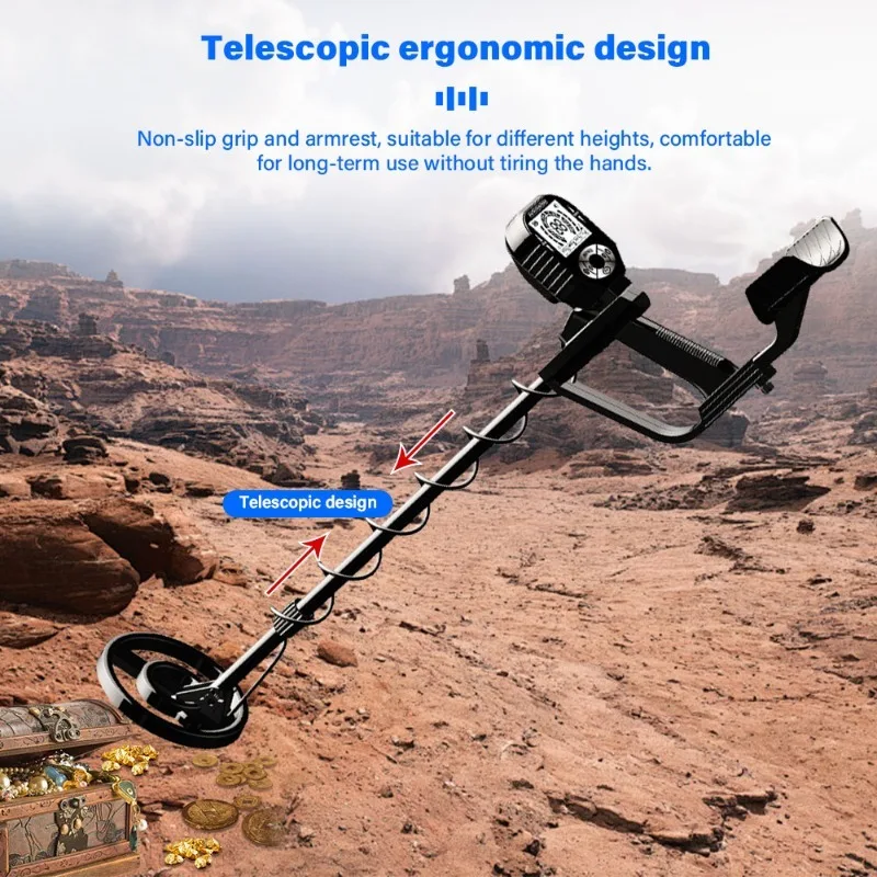 Professional Underground Metal Detector MD-4073 High Accuracy Gold Treasure Finder with Waterproof Search Coil