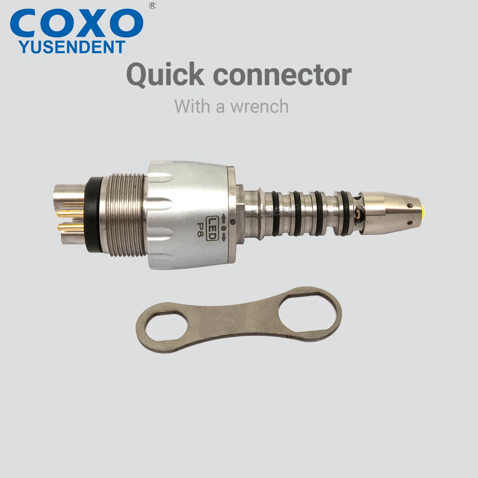 COXO Dental Coupler 6 Holes LED Fiber Optic Quick Coupling Connector Adapter As Sirona R/F for High Speed Air Turbine Handpieces