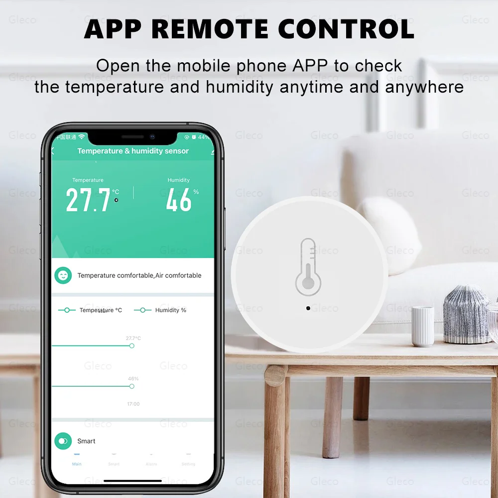 Tuya ZigBee Mini Temperature And Humidity Sensor Remote Monitor By Smart Life APP Battery Powered Work With Alexa Google Home