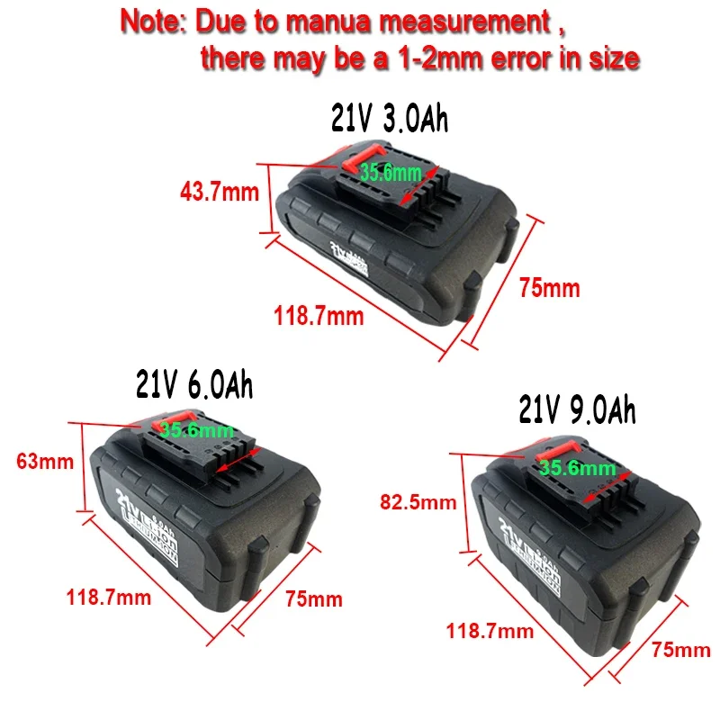 21V 3.0Ah/6.0Ah/9.0Ah Rechargeable Battery Lithium Ion Battery High Capacity For Worx Electric Power Tool Battery