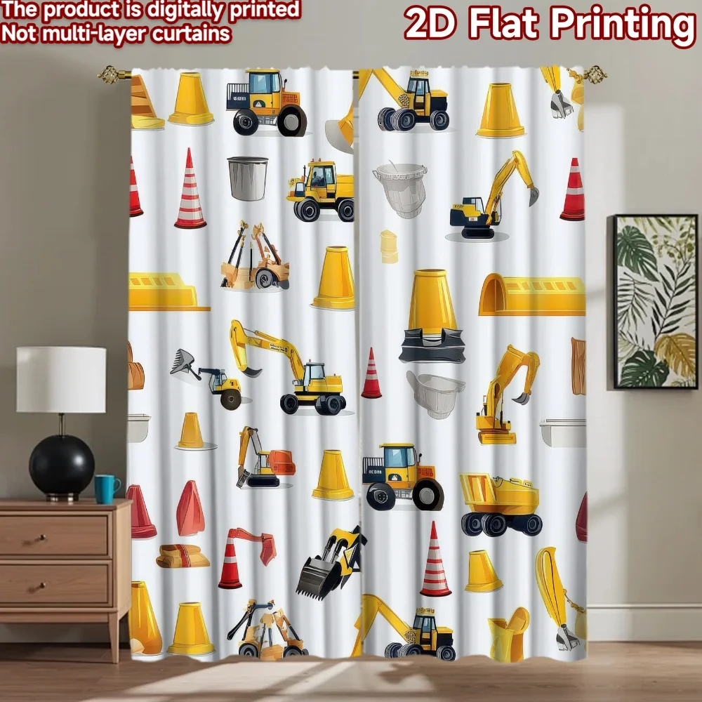

1pc 2D flat Photography Backdrop Tapestry Construction Vehicles and Tools 100% Polyester Festive Holiday Use for Holiday