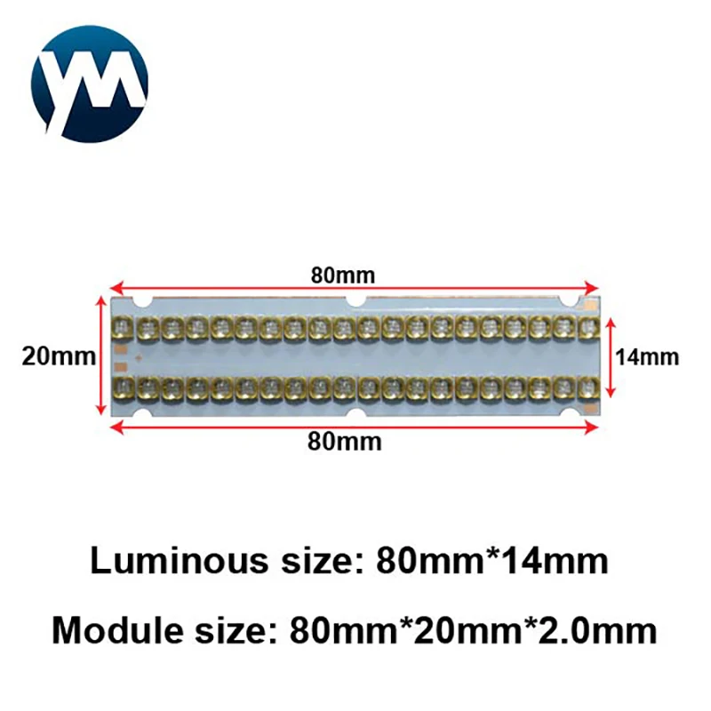 405nm UV LED Module 120W High Power 3535 365nm Chip Quartz Lens Lamp Beads 385mn 395nm 3D Printing Ink Glue Curing