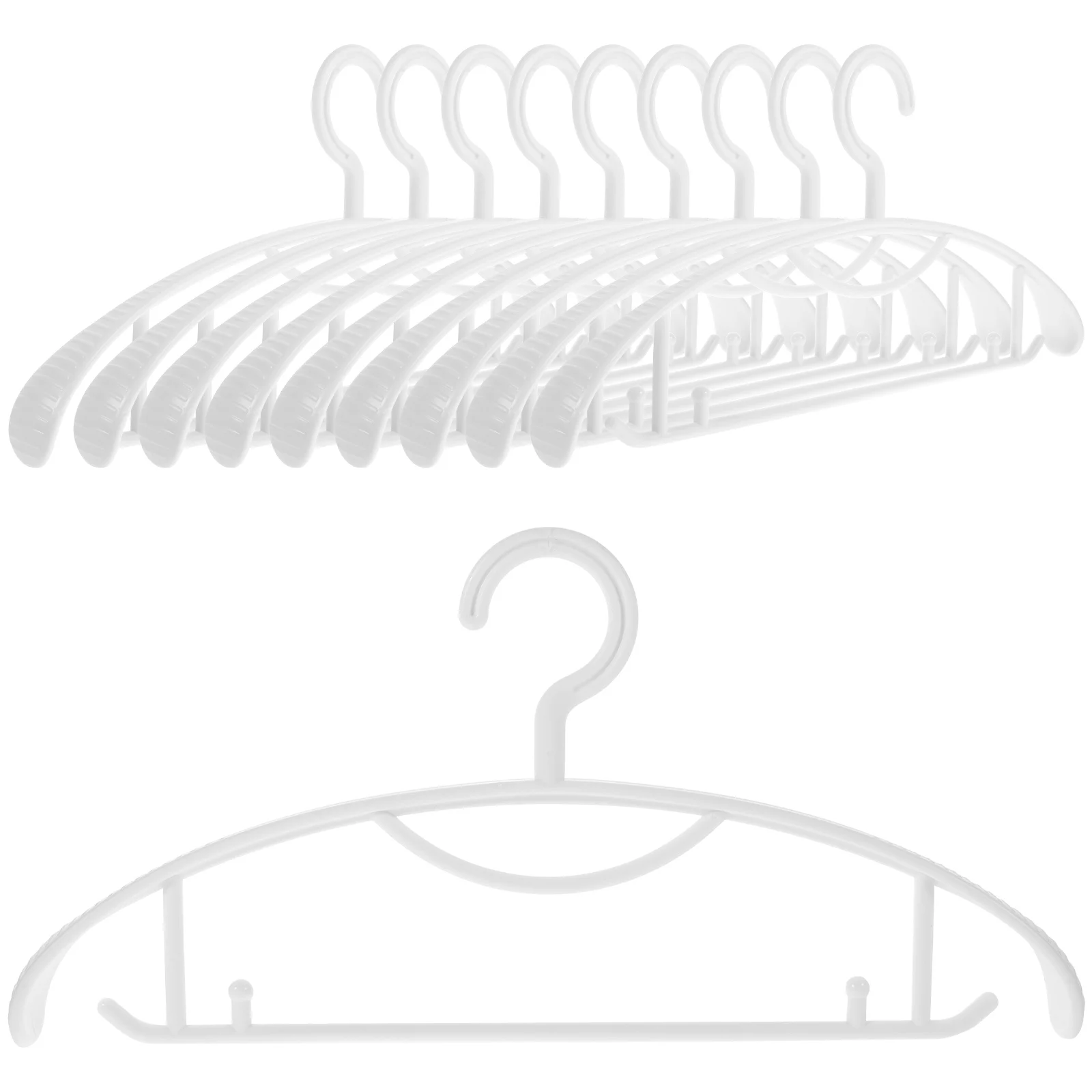 

10pcs 5 Widened Non-slip Plastic Hangers White Traceless Rack for Coat Sweater Suit Home Accessories Storage