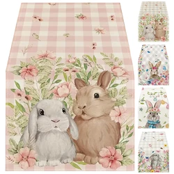 Washable Rectangle Tablecloth Easter Rabbit Rectangle Table Cloth Decorative Table Cover Cute Bunny Table Cloth for Dining Table