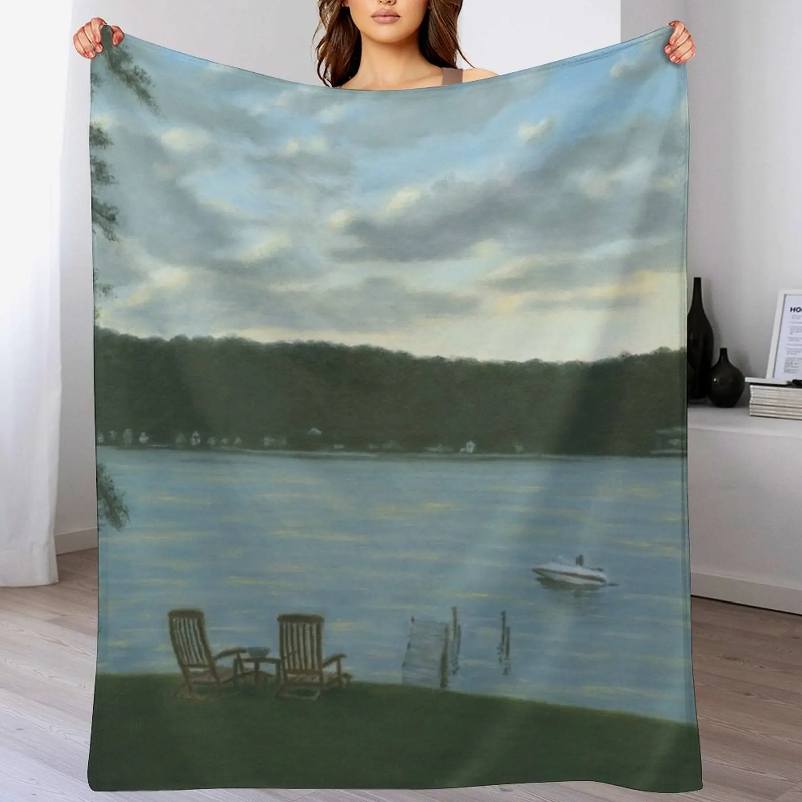 

Twilight on Keuka Throw Blanket Shaggy Furrys For Decorative Sofa decorative Blankets