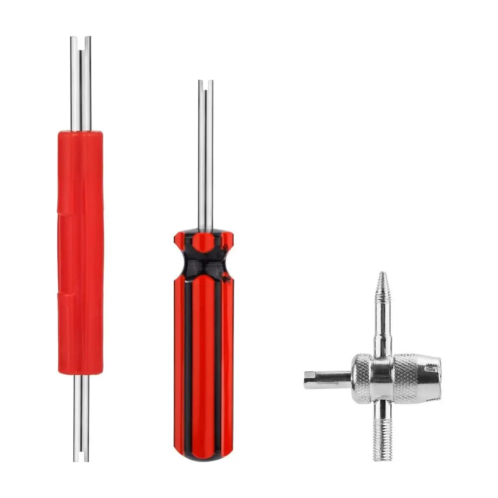 

6Pcs Multi Function Tire Valve Stem Installer Tool Set Rust-proof 4-in-1 Valve Removal Puller Tool Metal Double and Single Head