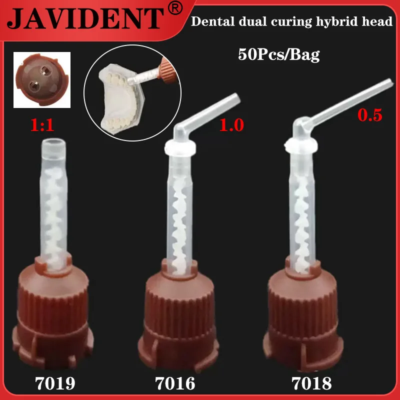 

JAVIDENT 50 шт. стоматологическая двойная смесительная головка двойная смола конвейерная головка коричневая головка мешалки материал для полости рта