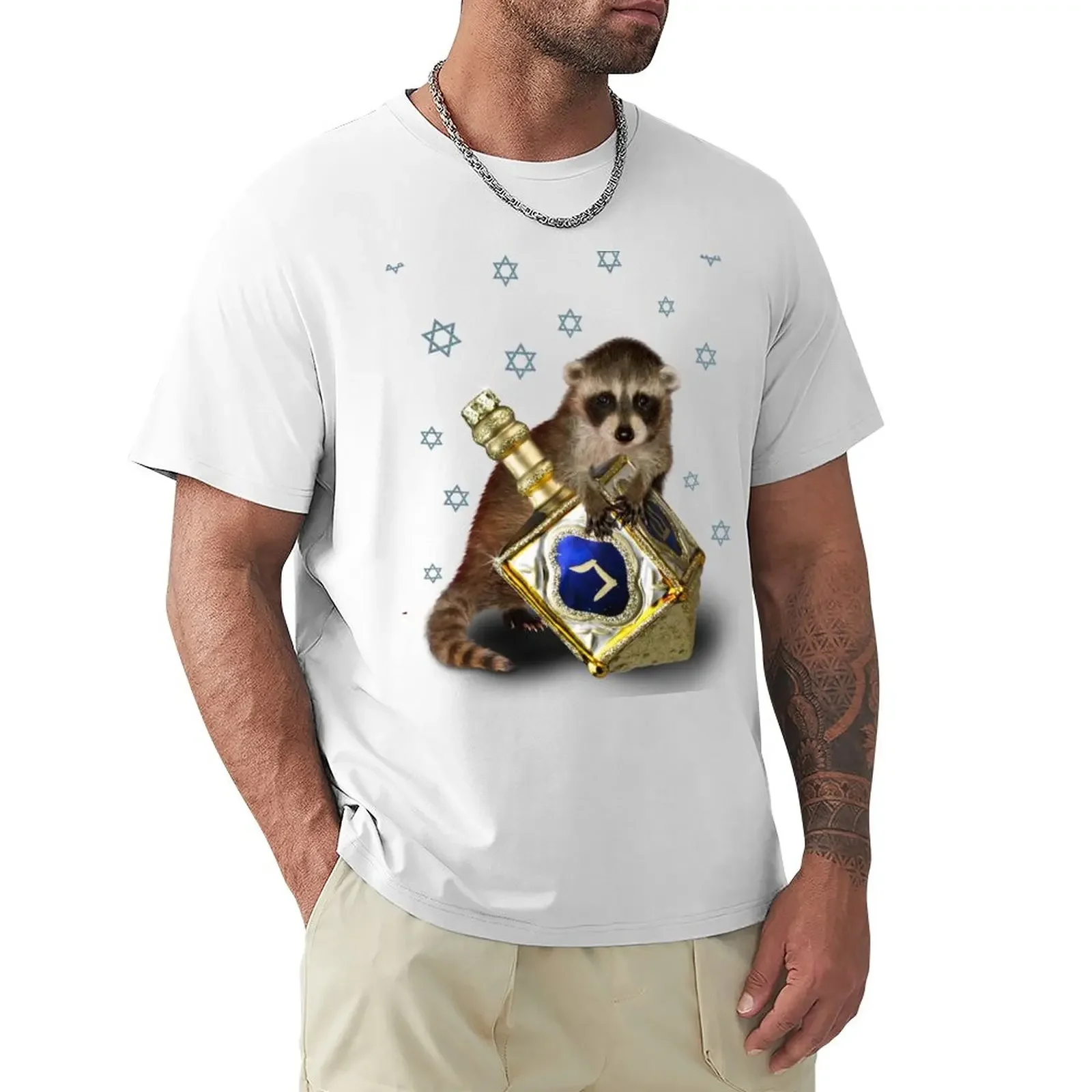 Hanukkah Raccoon T-Shirt boys whites sweat mens t shirts casual stylish
