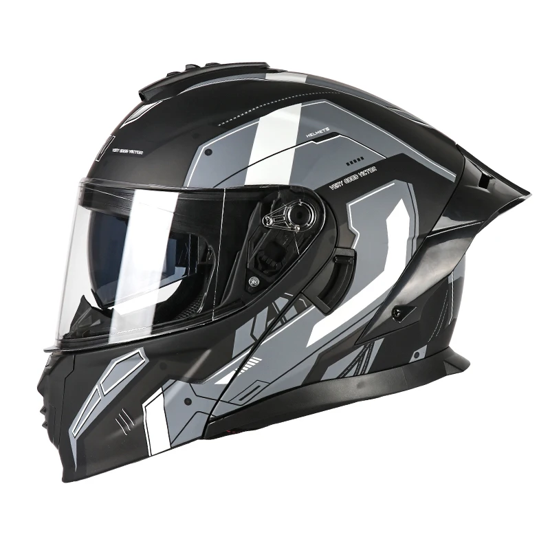 

New combination multi form flip helmet for motorcycles, open face helmet for men and women, full helmet for all seasons, three-q